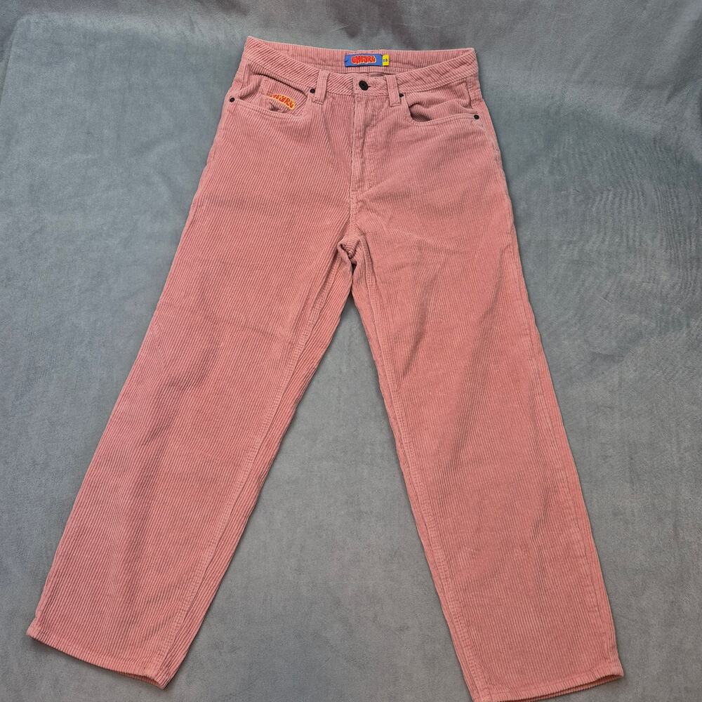 Empyre Y2K Pink Corduroy Skate Pants Mens Size 28x27 Relaxed Fit Straight Leg